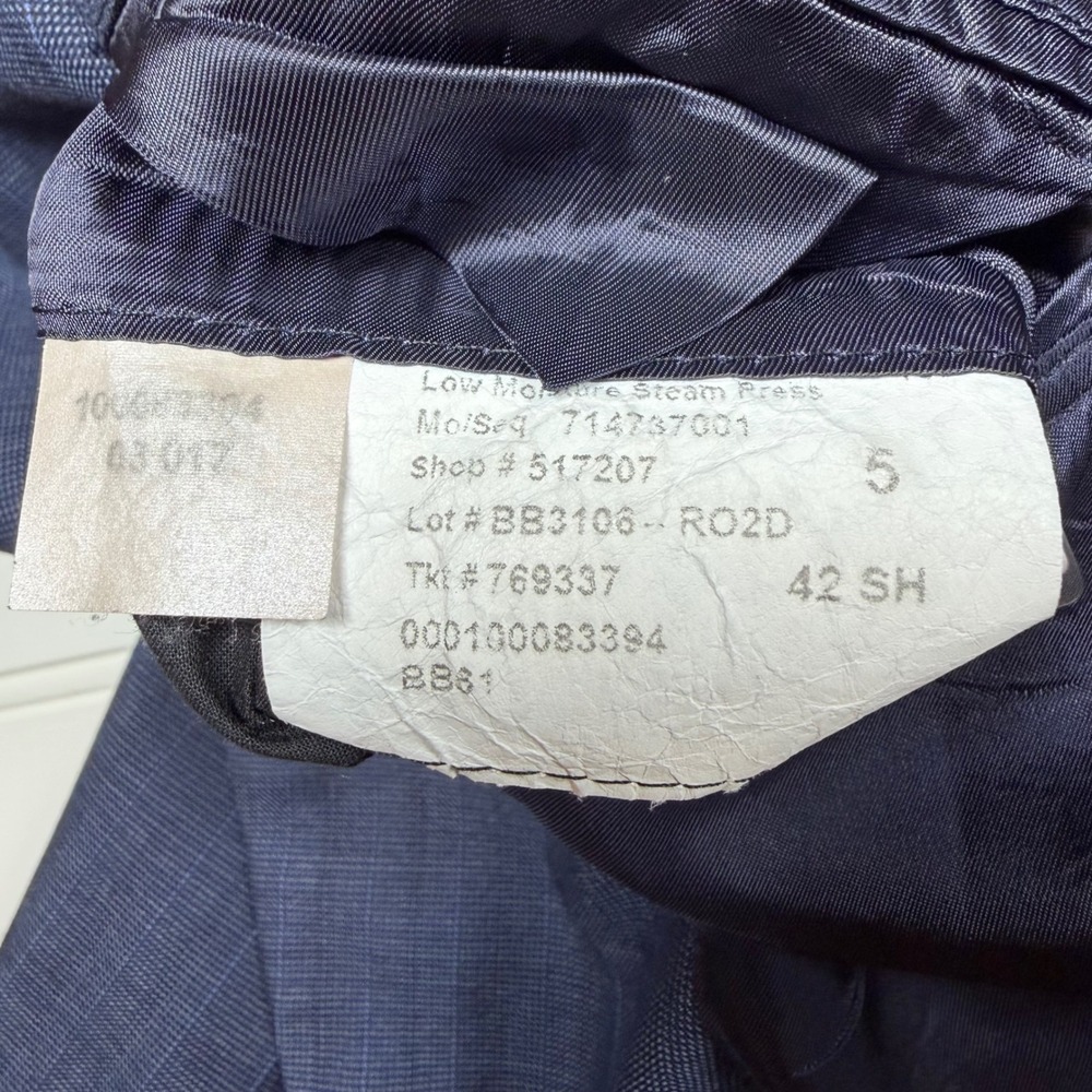 Brooks Brothers 1818 Madison Saxon Wool Blazer 42S Blue Micro‎ Check Sport Coat - Picture 9 of 10